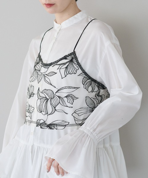 セール】花柄刺繍チュールビスチェ（キャミソール）｜r.（アールドット