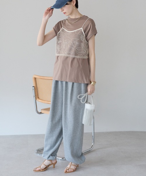 r.(アールドット)の「花柄刺繍チュールビスチェ(キャミソール・レディース・キナリ/ブラック・FREE)」の21枚目の写真