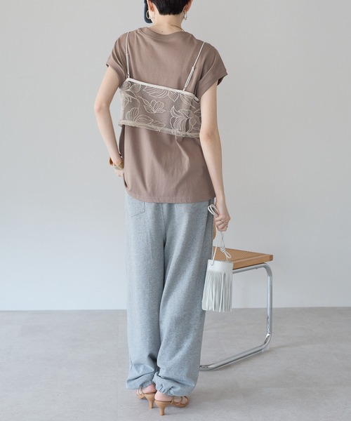 r.(アールドット)の「花柄刺繍チュールビスチェ(キャミソール・レディース・キナリ/ブラック・FREE)」の22枚目の写真