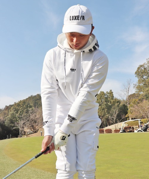 LUXE/R GOLF(ラグジュ ゴルフ)の「(RM)【LUXE/R GOLF】ポンチ ポケット付き コード刺繍 パーカー(パーカー・メンズ・ベージュ系/ブラック/ホワイト・X-LARGE/LARGE/MEDIUM)」の6枚目の写真