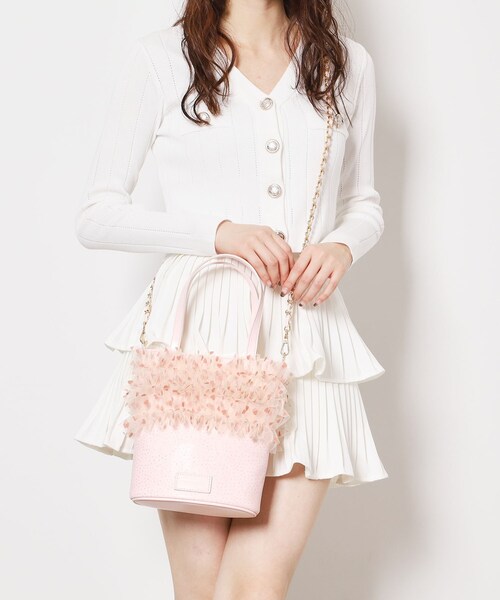 ESPERANZA(エスペランサ)の「ギャザーチュールバッグ(ハンドバッグ・レディース・ブルー系8/ピンク系9/ブラック系8/ホワイト系9・FREE)」の8枚目の写真