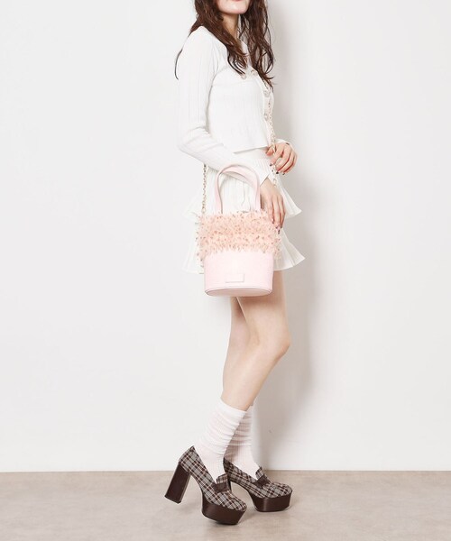 ESPERANZA(エスペランサ)の「ギャザーチュールバッグ(ハンドバッグ・レディース・ブルー系8/ピンク系9/ブラック系8/ホワイト系9・FREE)」の9枚目の写真