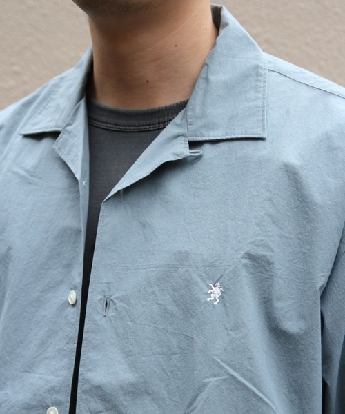 GYMPHLEX(ジムフレックス)の「Gymphlex/ジムフレックス オープンカラーショートスリーブシャツ OPEN COLLAR SHORTSLEEVE SHIRT GY-B0462 OTR(シャツ/ブラウス・メンズ・サックスブルー/チャコールグレー・L/M/S)」の7枚目の写真