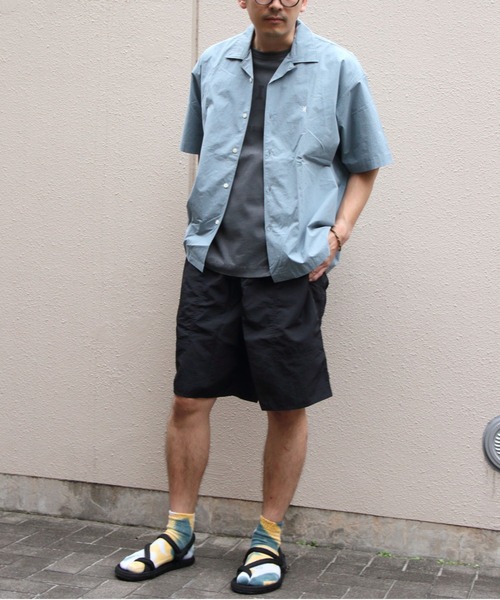 GYMPHLEX(ジムフレックス)の「Gymphlex/ジムフレックス オープンカラーショートスリーブシャツ OPEN COLLAR SHORTSLEEVE SHIRT GY-B0462 OTR(シャツ/ブラウス・メンズ・サックスブルー/チャコールグレー・L/M/S)」の11枚目の写真