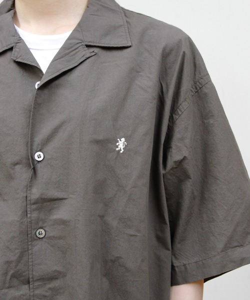 GYMPHLEX(ジムフレックス)の「Gymphlex/ジムフレックス オープンカラーショートスリーブシャツ OPEN COLLAR SHORTSLEEVE SHIRT GY-B0462 OTR(シャツ/ブラウス・メンズ・サックスブルー/チャコールグレー・L/M/S)」の3枚目の写真
