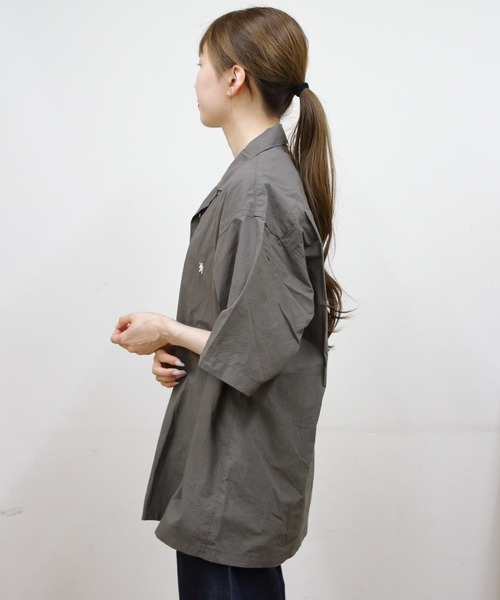 GYMPHLEX(ジムフレックス)の「Gymphlex/ジムフレックス オープンカラーショートスリーブシャツ OPEN COLLAR SHORTSLEEVE SHIRT GY-B0462 OTR(シャツ/ブラウス・メンズ・サックスブルー/チャコールグレー・L/M/S)」の4枚目の写真
