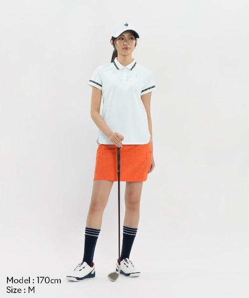 le coq sportif GOLF(ルコックスポルティフゴルフ)の「【Aラインシルエット】半袖シャツ(Tシャツ/カットソー・レディース・ネイビー/ホワイト/オレンジ/ベージュ・3L/L/S/M/XL)」の20枚目の写真