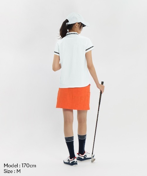le coq sportif GOLF(ルコックスポルティフゴルフ)の「【Aラインシルエット】半袖シャツ(Tシャツ/カットソー・レディース・ネイビー/ホワイト/オレンジ/ベージュ・3L/L/S/M/XL)」の21枚目の写真