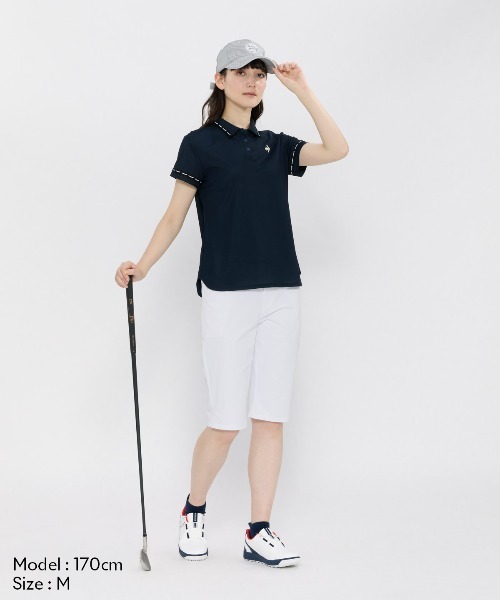 le coq sportif GOLF(ルコックスポルティフゴルフ)の「【Aラインシルエット】半袖シャツ(Tシャツ/カットソー・レディース・ネイビー/ホワイト/オレンジ/ベージュ・3L/L/S/M/XL)」の9枚目の写真