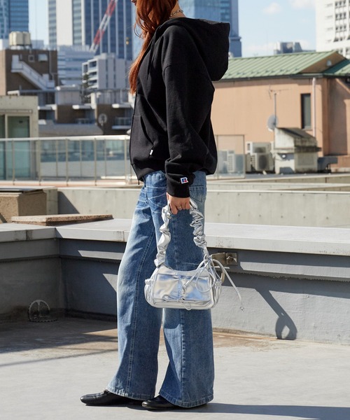 Russell Athletic（ラッセルアスレティック）の「Russell Athletic/ラッセルアスレティック Soft Loop Back Sweat Zip Hoodie パイル ワッペンロゴ ダブルジップパーカー 2026年春夏（パーカー・メンズ・ブラック/ヘザーグレー/ネイビー/ピンク・M/L/XL）」の10枚目の写真