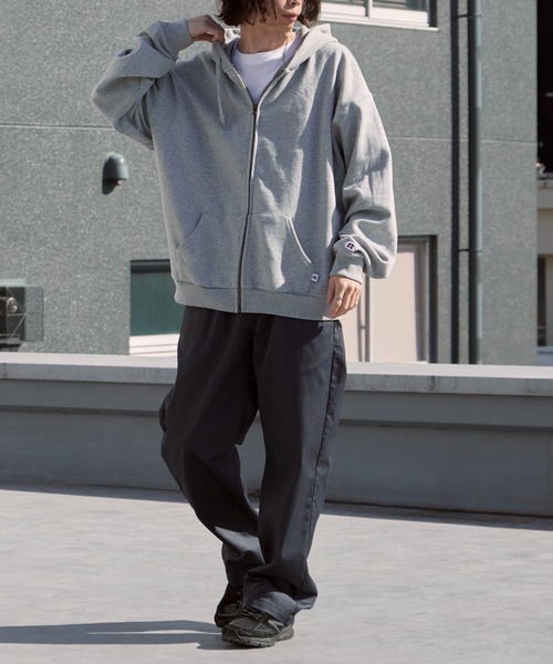 Russell Athletic（ラッセルアスレティック）の「Russell Athletic/ラッセルアスレティック Soft Loop Back Sweat Zip Hoodie パイル ワッペンロゴ ダブルジップパーカー 2026年春夏（パーカー・メンズ・ブラック/ヘザーグレー/ネイビー/ピンク・M/L/XL）」の20枚目の写真