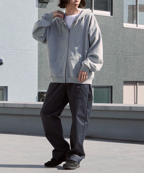 Russell Athletic（ラッセルアスレティック）の「Russell Athletic/ラッセルアスレティック Soft Loop Back Sweat Zip Hoodie パイル ワッペンロゴ ダブルジップパーカー 2026年春夏（パーカー・メンズ・ブラック/ヘザーグレー/ネイビー/ピンク・M/L/XL）」の21枚目の写真