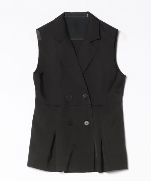 TRIANGLE PALETTE（トライアングルパレット）の「ペプラムジレ・ベスト/ セットアップ対応（スーツベスト・レディース・ブラック/ベージュ/グレー・FREE）」の15枚目の写真