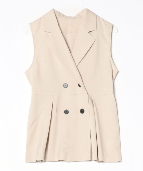 TRIANGLE PALETTE（トライアングルパレット）の「ペプラムジレ・ベスト/ セットアップ対応（スーツベスト・レディース・ブラック/ベージュ/グレー・FREE）」の17枚目の写真