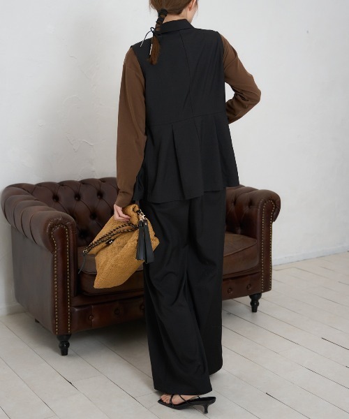 TRIANGLE PALETTE（トライアングルパレット）の「ペプラムジレ・ベスト/ セットアップ対応（スーツベスト・レディース・ブラック/ベージュ/グレー・FREE）」の13枚目の写真