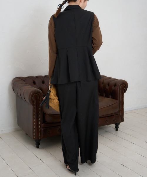 TRIANGLE PALETTE（トライアングルパレット）の「ペプラムジレ・ベスト/ セットアップ対応（スーツベスト・レディース・ブラック/ベージュ/グレー・FREE）」の14枚目の写真