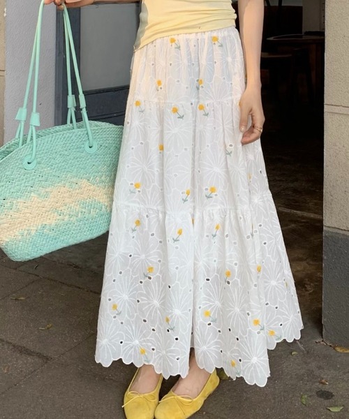 SHOUYO(ショウヨウ)の「小花フレア ロングスカート(スカート・レディース・イエロー/レッド/パープル/ブルー/ピンク・M)」の11枚目の写真