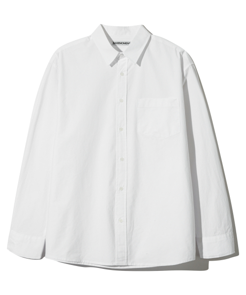 BASEMOMENT(ベースモーメント)の「セミオーバーバイオコットンシャツホワイト(シャツ/ブラウス・レディース・その他・LARGE/MEDIUM)」の1枚目の写真