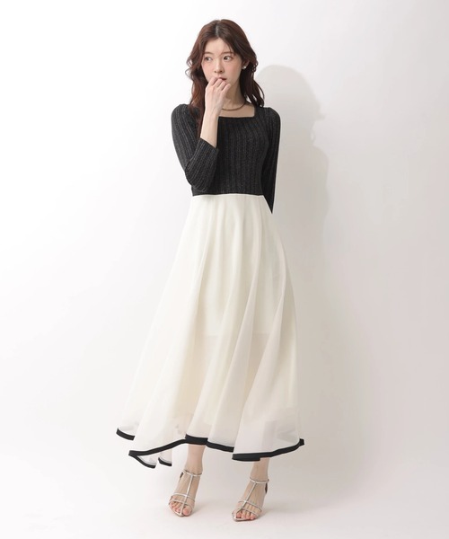 Rirandture（リランドチュール）の「７分袖エアリードッキングワンピース（ワンピース・レディース・オフホワイト/ピンク系その他/ブラック系その他2・2/1）」の5枚目の写真