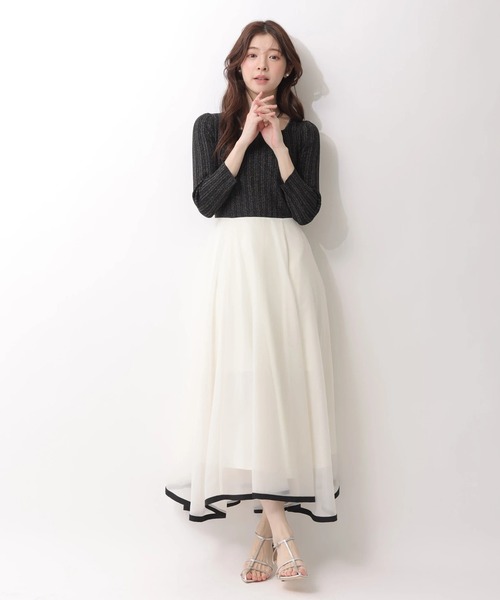 Rirandture（リランドチュール）の「７分袖エアリードッキングワンピース（ワンピース・レディース・オフホワイト/ピンク系その他/ブラック系その他2・2/1）」の7枚目の写真