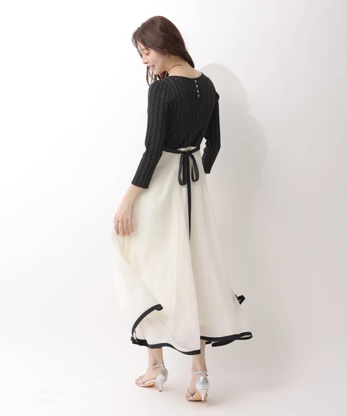 Rirandture（リランドチュール）の「７分袖エアリードッキングワンピース（ワンピース・レディース・オフホワイト/ピンク系その他/ブラック系その他2・2/1）」の8枚目の写真