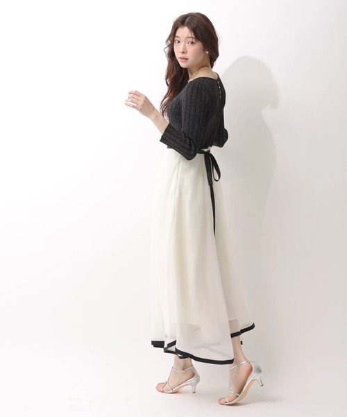 Rirandture（リランドチュール）の「７分袖エアリードッキングワンピース（ワンピース・レディース・オフホワイト/ピンク系その他/ブラック系その他2・2/1）」の9枚目の写真