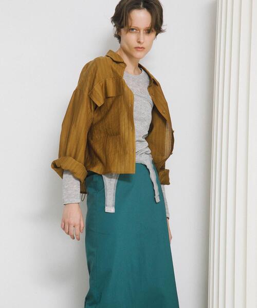 LAATO（ラート）の「sleek long skirt（スカート・レディース・グリーン/ブラック/グレー・FREE）」の7枚目の写真