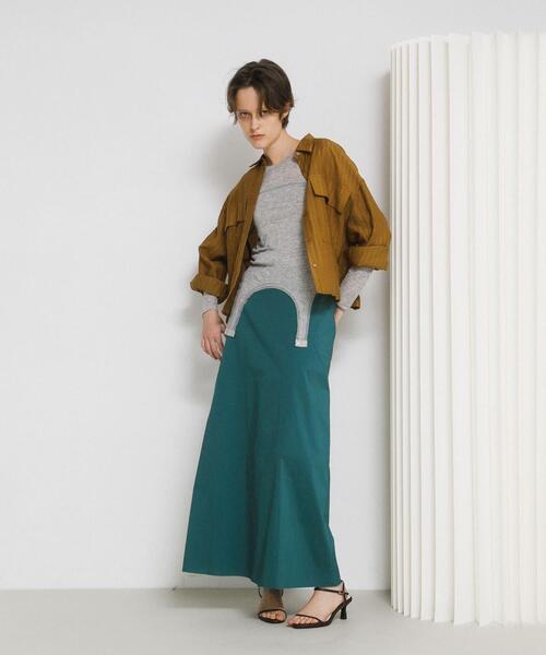 LAATO（ラート）の「sleek long skirt（スカート・レディース・グリーン/ブラック/グレー・FREE）」の8枚目の写真