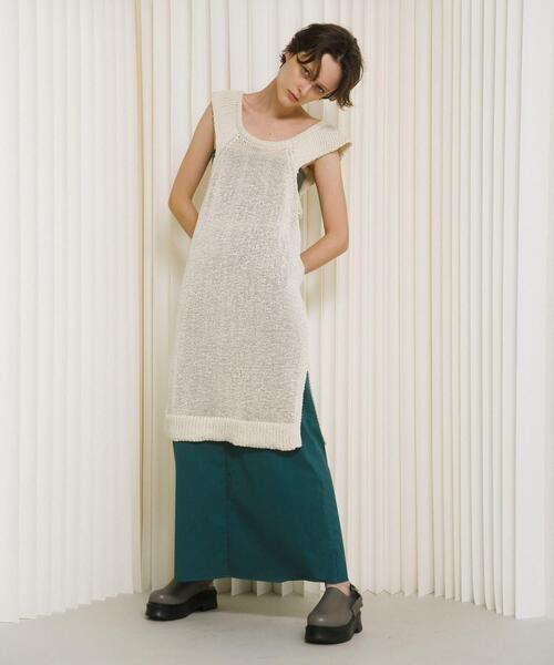 LAATO（ラート）の「sleek long skirt（スカート・レディース・グリーン/ブラック/グレー・FREE）」の9枚目の写真