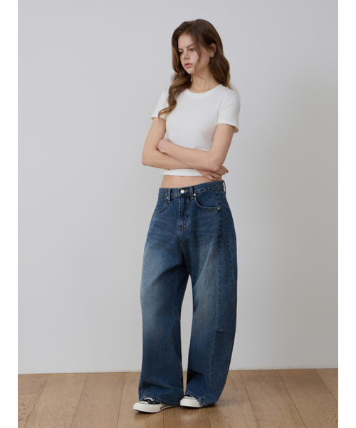 CCOMA(コンマ)の「CMJ05 カーブドダートバルーンブルーデニムパンツ(デニムパンツ・レディース・その他・SMALL/MEDIUM/LARGE)」の4枚目の写真