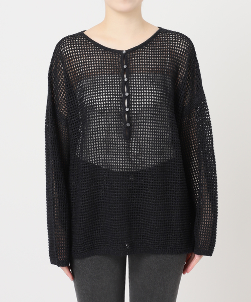 JOURNAL STANDARD relume（ジャーナルスタンダード　レリューム）の「ミックスメッシュ2WAYヘンリープルオーバー（ニット/セーター・レディース・ブラック系その他/ベージュ・FREE）」の17枚目の写真