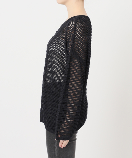 JOURNAL STANDARD relume（ジャーナルスタンダード　レリューム）の「ミックスメッシュ2WAYヘンリープルオーバー（ニット/セーター・レディース・ブラック系その他/ベージュ・FREE）」の18枚目の写真