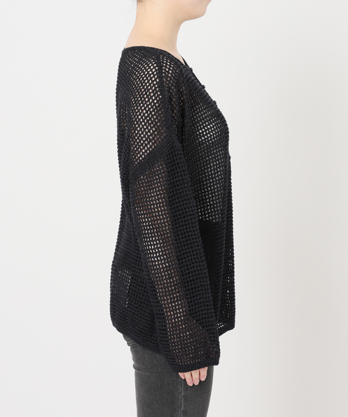 JOURNAL STANDARD relume（ジャーナルスタンダード　レリューム）の「ミックスメッシュ2WAYヘンリープルオーバー（ニット/セーター・レディース・ブラック系その他/ベージュ・FREE）」の20枚目の写真