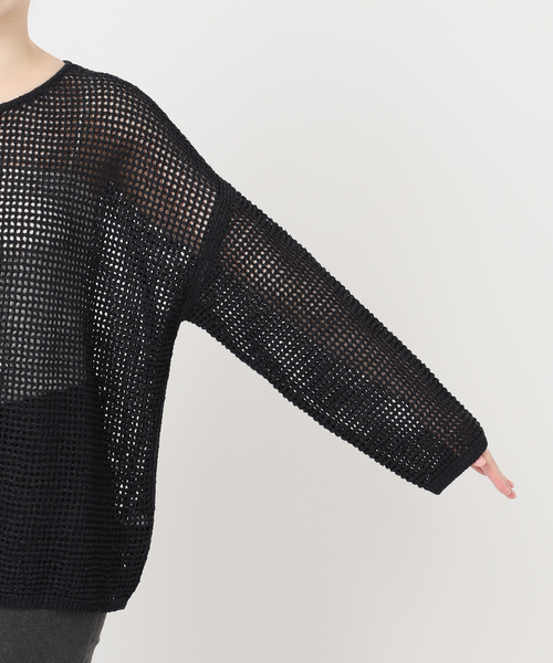 JOURNAL STANDARD relume（ジャーナルスタンダード　レリューム）の「ミックスメッシュ2WAYヘンリープルオーバー（ニット/セーター・レディース・ブラック系その他/ベージュ・FREE）」の21枚目の写真