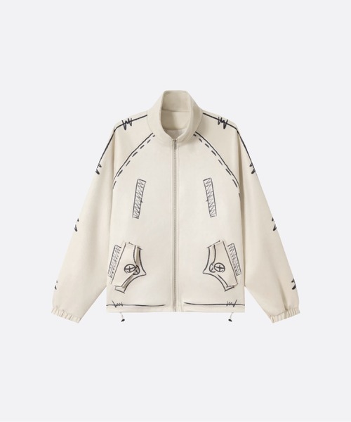 U:UME(ユーム)の「Stand Collar Graffiti Jacket(その他アウター・メンズ・ベージュ・LARGE/MEDIUM/XX-LARGE/X-LARGE)」の1枚目の写真