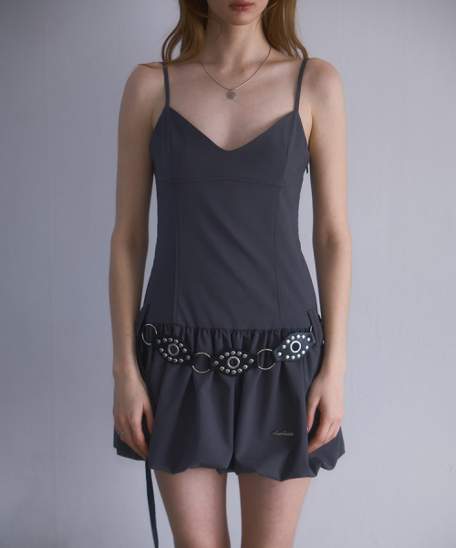 ROSEFRANTZ（ロゼフランツ）の「Rose Balloon Mini Dress [Charcoal]（ワンピース・レディース・チャコールグレー・OS）」の2枚目の写真