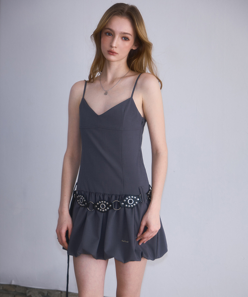ROSEFRANTZ（ロゼフランツ）の「Rose Balloon Mini Dress [Charcoal]（ワンピース・レディース・チャコールグレー・OS）」の3枚目の写真