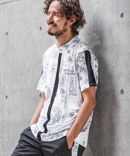 1minute 1second(ワンミニットワンセカンド)の「mt10276-high stretch knit line mock neck T モックネックカットソー(1M26N040)(Tシャツ/カットソー・メンズ・ホワイト系その他/ホワイト×ブラック/ブラック系その他・XL/L/M/S)」の3枚目の写真