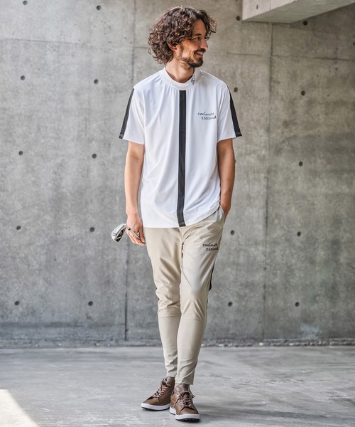 1minute 1second(ワンミニットワンセカンド)の「mt10276-high stretch knit line mock neck T モックネックカットソー(1M26N040)(Tシャツ/カットソー・メンズ・ホワイト系その他/ホワイト×ブラック/ブラック系その他・XL/L/M/S)」の7枚目の写真