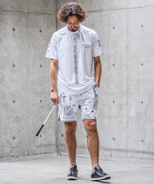 1minute 1second(ワンミニットワンセカンド)の「mt10276-high stretch knit line mock neck T モックネックカットソー(1M26N040)(Tシャツ/カットソー・メンズ・ホワイト系その他/ホワイト×ブラック/ブラック系その他・XL/L/M/S)」の10枚目の写真