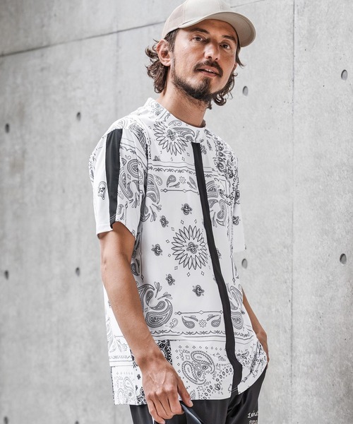 1minute 1second(ワンミニットワンセカンド)の「mt10276-high stretch knit line mock neck T モックネックカットソー(1M26N040)(Tシャツ/カットソー・メンズ・ホワイト系その他/ホワイト×ブラック/ブラック系その他・XL/L/M/S)」の12枚目の写真