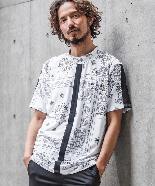 1minute 1second(ワンミニットワンセカンド)の「mt10276-high stretch knit line mock neck T モックネックカットソー(1M26N040)(Tシャツ/カットソー・メンズ・ホワイト系その他/ホワイト×ブラック/ブラック系その他・XL/L/M/S)」の13枚目の写真