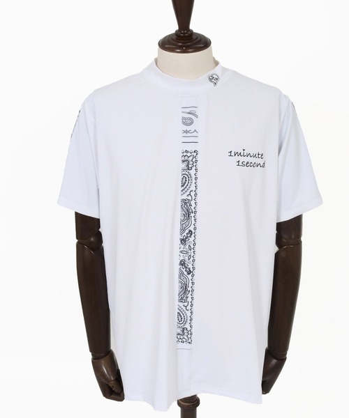 1minute 1second(ワンミニットワンセカンド)の「mt10276-high stretch knit line mock neck T モックネックカットソー(1M26N040)(Tシャツ/カットソー・メンズ・ホワイト系その他/ホワイト×ブラック/ブラック系その他・XL/L/M/S)」の17枚目の写真