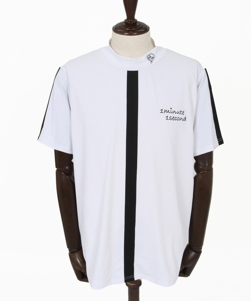 1minute 1second(ワンミニットワンセカンド)の「mt10276-high stretch knit line mock neck T モックネックカットソー(1M26N040)(Tシャツ/カットソー・メンズ・ホワイト系その他/ホワイト×ブラック/ブラック系その他・XL/L/M/S)」の19枚目の写真