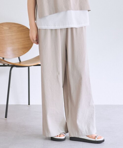 BEARDSLEY（ビアズリー）の「リネンウエストリブパンツ（その他パンツ・レディース・グレー/ブラック/ベージュ・0/1/2）」の3枚目の写真