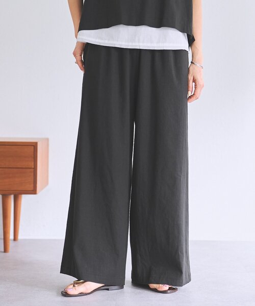 BEARDSLEY（ビアズリー）の「リネンウエストリブパンツ（その他パンツ・レディース・グレー/ブラック/ベージュ・0/1/2）」の7枚目の写真