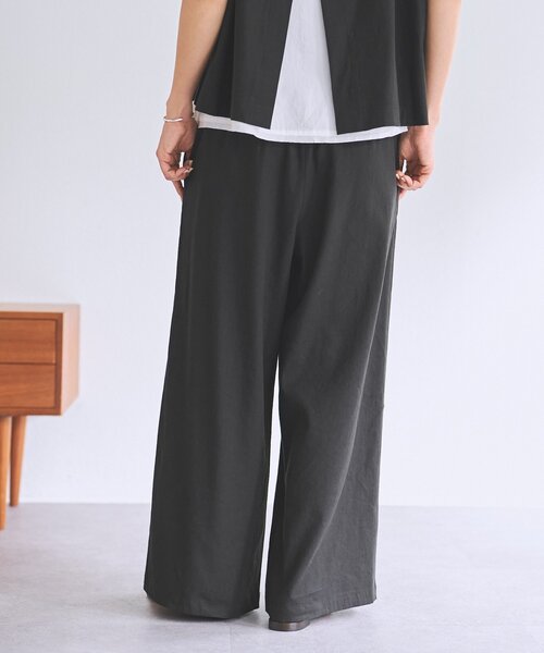 BEARDSLEY（ビアズリー）の「リネンウエストリブパンツ（その他パンツ・レディース・グレー/ブラック/ベージュ・0/1/2）」の9枚目の写真