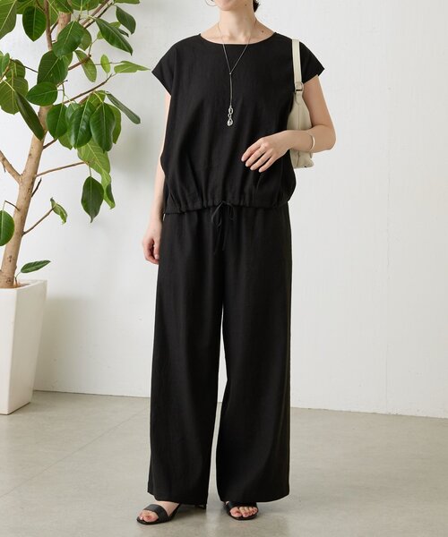 BEARDSLEY（ビアズリー）の「リネンウエストリブパンツ（その他パンツ・レディース・グレー/ブラック/ベージュ・0/1/2）」の14枚目の写真