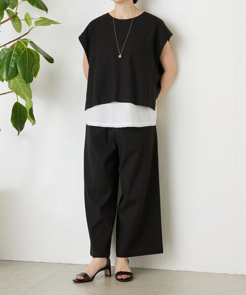 BEARDSLEY（ビアズリー）の「リネンウエストリブパンツ（その他パンツ・レディース・グレー/ブラック/ベージュ・0/1/2）」の17枚目の写真