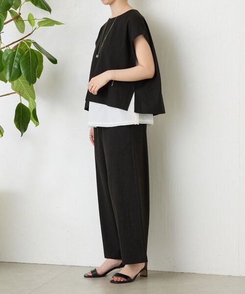 BEARDSLEY（ビアズリー）の「リネンウエストリブパンツ（その他パンツ・レディース・グレー/ブラック/ベージュ・0/1/2）」の18枚目の写真